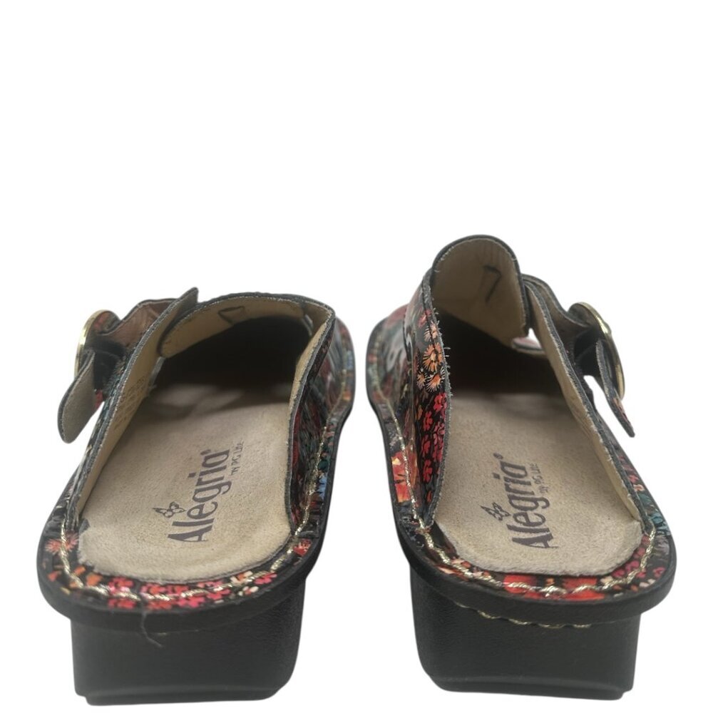 Alegria Donna Midnight Garden Patent Leather Floral Platform Slip On Clogs 7 - Picture 5 of 11